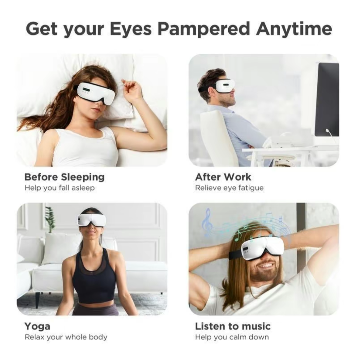 Portable Eye Massager With Heating and Bluetooth Function